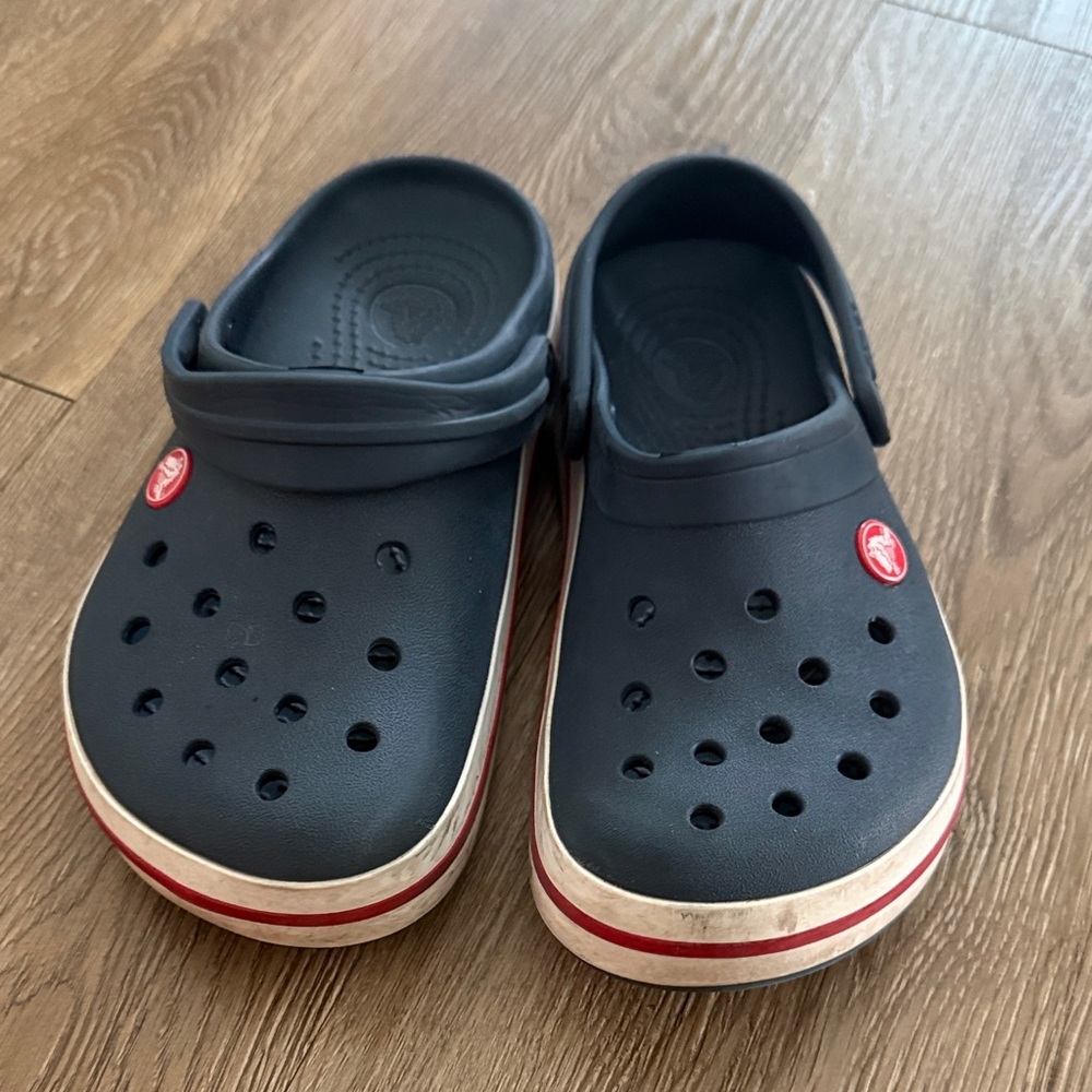 CROCS Kids Navy Clog with Red Trim